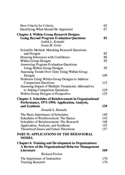 New Criteria for Criteria 
Identifying What Should Be Appraised 
Chapter 4. Within-Group Research Designs: 
Going Beyond Prog