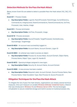 10
Detection Methods for the Pass the Hash Attack
Below, known Event IDs are added to detect a possible Pass-the-Hash attack