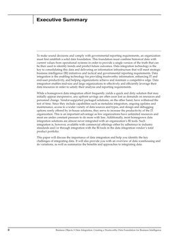 ii
Business Objects • Data Integration: Creating a Trustworthy Data Foundation for Business Intelligence
To make sound decisi