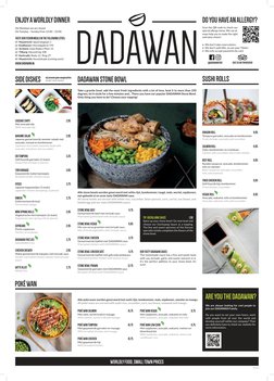 Dadawan Menu: Stone Bowl & More | PDF | Sauce | Hamburgers