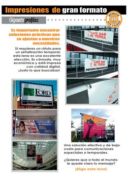 Impresiones  de gran formato
Gigantografias
Es importante encontrar
soluciones prácticas que
se ajusten a nuestras
necesidade