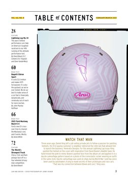 3
TABLE of CONTENTS
FEBRUARY/MARCH 2021
CAR AND DRIVER ~ COVER PHOTOGRAPH BY JENNY RISHER
28 
FEATURE 
Lightning Lap No.14
Th