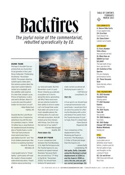 4
Backfires
The joyful noise of the commentariat,
rebutted sporadically by Ed.
COLUMNISTS
6. Sharon Silke Carty
A race agains