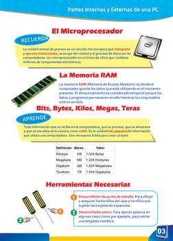 La Memoria RAM 
La memoria RAM (Memoria de Acceso Aleatorio) es donde el 
computador
