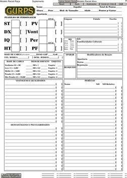 ST
PV
Vont
Per
PF
PLANILHA DE PERSONAGEM
Nome
Aparência
Altura
ATUAL
Peso
Mod. de Tamanho
Línguas
NT:
Familiaridades Culturai