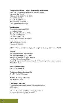 2
Pontificia Universidad Católica del Ecuador - Sede Ibarra
Ibarra: Av. Jorge Guzmán Rueda y Av. Aurelio Espinosa
Pólit. Cdla