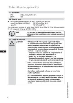 8
09716-11.2011-DGbFEITrCn
	 D 
	GB
	 F
  E
	 I
 TR
 CN
• HFC: 
 
R134a, R404A/R507, R407C
• (H)CFC:  
R22
3| Ámbitos de apli