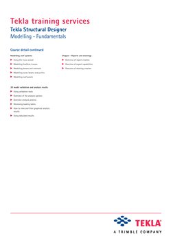 Tekla Training Module TSD Modelling Fundamentals | PDF | 3 D Modeling ...