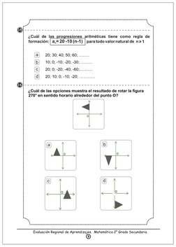 ¿Cuál de las progresiones aritméticas tiene como regla de 
formación:   a = 20 -10 (n-1) para todo valor natural de  n > 1
n