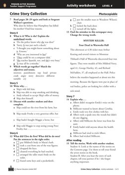 Crime Story Collection	
Photocopiable
c   Pearson Education Limited 2007
Crime Story Collection - Activity worksheets   of 2
