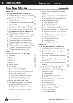 Crime Story Collection	
Photocopiable
c   Pearson Education Limited 2007
Crime Story Collection - Progress test  1 of 1
PENGU