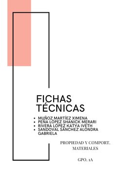 FICHAS
TÉCNICAS
MUÑOZ MARTÍEZ XIMENA
PEÑA LÓPEZ SHANICK MERARI
RIVERA LÓPEZ KATYA IVETH
SANDOVAL SÁNCHEZ ALONDRA
GABRIELA
PRO