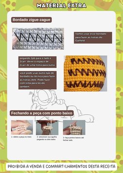 PROIBIDA A VENDA E COMPARTILHAMENTOS DESTA RECEITA
Material extra
Material extra
Bordado zigue-zague
Vamos usar esse bordado