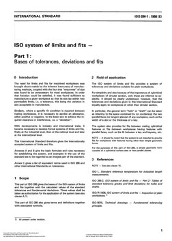 INTERNATIONAL 
STANDARD 
IS0 266-l : 1966 (E) 
IS0 system 
of limits and fits - 
Part I : 
Bases of tolerances, 
deviations