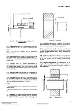 IS0 266-l 
: 1966 (E) 
Lower deviation (,!?I, ei) (4.6.1.2) 
Tolerance zone (4.7.3) 
Figure 2 - Conventional 
representation
