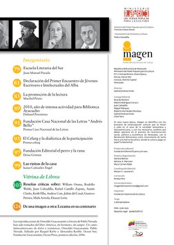 magen
revista latinoamericana de cultura
Ministro del Poder Popular para la Cultura
Francisco Sesto Novás
 Viceministro de Fo