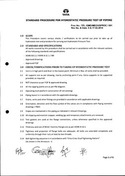 001 - Standard Procedure For Hydrostatic Pressure Test of Piping | PDF ...