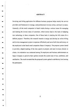 ABSTRACT 
Invoicing and billing application for different business purposes helps mainly the service 
providers and freelance