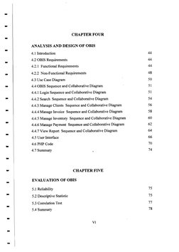 CHAPTER FOUR 
ANALYSIS AND DESIGN OF OBIS 
4.1 Introduction 
4.2 OBIS Requirements 
4.2.1 Functional Requirements 
4.2.2 Non-