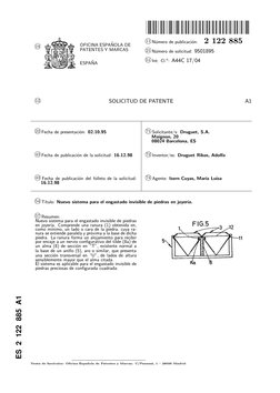 k
19
OFICINA ESPA˜NOLA DE
PATENTES Y MARCAS
ESPA˜NA
k
11 N´umero de publicaci´on: 2 122 885
k
21 N´umero de solicitud: 950189