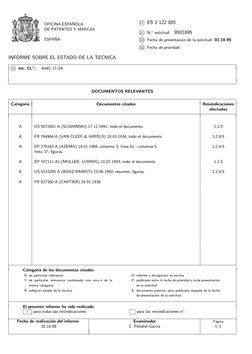 OFICINA ESPA˜NOLA
DE PATENTES Y MARCAS
ESPA˜NA
k
11 ES 2 122 885
k
21
N.◦solicitud:
9501895
k
22
Fecha de presentaci´on de la