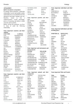 Pinnacle 
 Analogy 
 ANALOGY 
 HOW TO SOLVE ANALOGY- 
 In  analogy  based  questions,  a  particular 
 relationship  is  giv