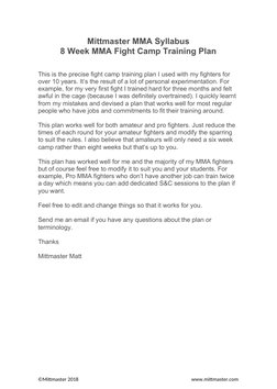 Mma Fighter Program Design 8-Week MMA Fight Camp Training Plan | PDF | Mixed Martial Arts | Grappling