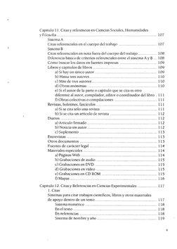 Capítulo 11. Citas y referencias en Ciencias Sociales, Humanidades 
y Filosofía.......................... 
.. ...............