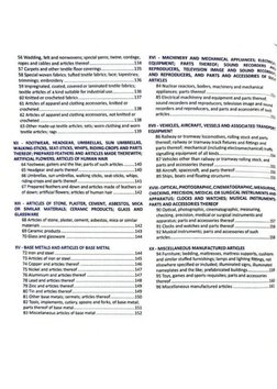 56 Wadding, felt and nonwovens; special yarns; twine, cordage,
ropes and cables and articles thereof
134
57 Carpets and other