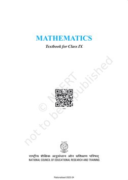 MATHEMATICS
Textbook for Class IX
Rationalised 2023-24
