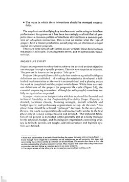 The ways in which these interactions should be managed success- 
fully. 
The emphasis on identifying key interfaces and on fo