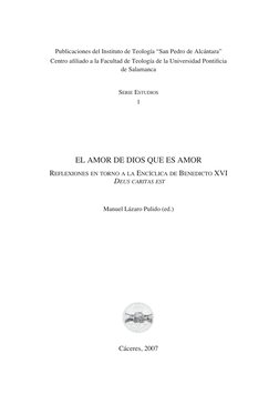 Publicaciones del Instituto de Teología “San Pedro de Alcántara”
Centro afiliado a la Facultad de Teología de la Universidad