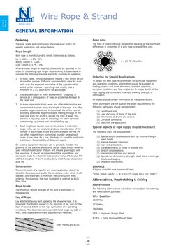 28
Wire Rope & Strand
GENERAL INFORMATION
Ordering
The size, grade and construction of a rope must match the
specific applica