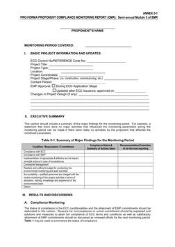 CMR Compliance Monitoring Report Template | PDF | Environmental ...