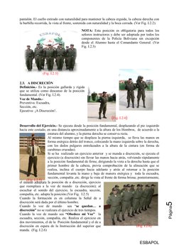 ESBAPOL
Página5
pantalón. El cuello estirado con naturalidad para mantener la cabeza erguida, la cabeza derecha con
la barbil