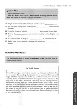 Academ ic Module— Practice Test 6 
213
Questions 22—27
Complete the sentences below.
Choose NO MORE THAN TW O WORDS fro
Write