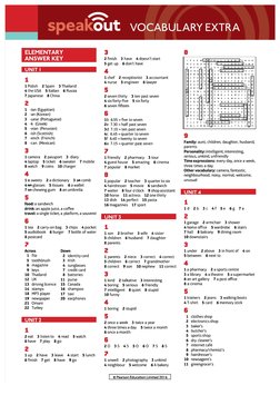 Speakout Vocabulary Extra Elementary Answer Key | PDF | Foods | Nature