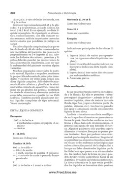 A las 22 h.: 1 vaso de leche desnatada, con
10 g de azúcar 
Contiene (aproximadamente) 45 g de glú-
cidos, 9 g de proteínas,