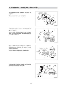 1-6
Use a alça e o degrau para subir ou descer da 
máquina.
Não pule para entrar ou sair da máquina.
2. DURANTE A OPERAÇÃO DA