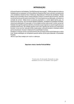 2  
 
INTRODUÇÃO 
 
A Escola Superior de Soldados “Cel PM Eduardo Assumpção” - ESSd parabeniza todos os 
Soldados que ora ing