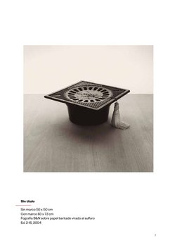 7
Sin título
Sin marco 50 x 50 cm
Con marco 83 x 73 cm
Fografía B&N sobre papel baritado virado al sulfuro
Ed. 2-15, 2004
