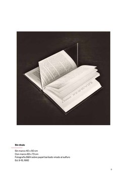 9
Sin título
Sin marco 40 x 50 cm
Con marco 83 x 73 cm
Fotografía B&N sobre papel baritado virado al sulfuro
Ed. 9-15, 1992
