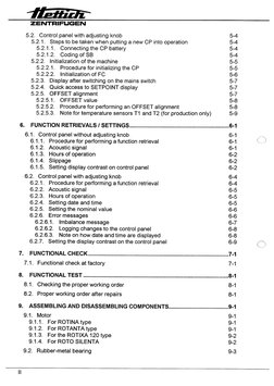 ZENTRIFUGEN
5.2. Control panel with adjusting knob 5-4
5.2.1. Steps to be taken when putting a new CP into operation 5-4
5.2.