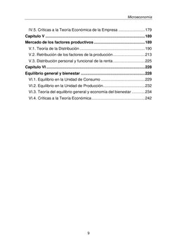 Microeconomía 
 
 
9 
 
IV.5. Críticas a la Teoría Económica de la Empresa ........................ 179 
Capítulo V .........
