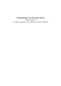 Fundamentos de Derecho Penal
Parte General
3ª edición, primera en la editorial Tirant lo Blanch

