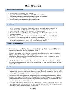 Instrumentation Installation Method Statement | PDF | Personal ...