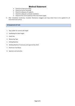 Instrumentation Installation Method Statement | PDF | Personal ...