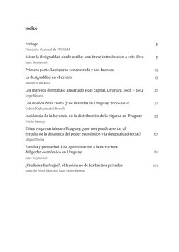 Indice
Prólogo	
5
Dirección Nacional de FUCVAM
Mirar la desigualdad desde arriba: una breve introducción a este libro	
7
Juan
