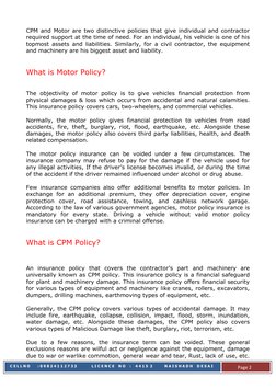 CPM vs Motor Insurance Policies Explained | PDF | Insurance | Liability ...
