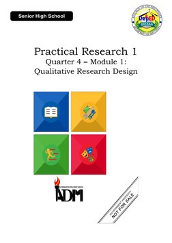 Practical Research 1
Quarter 4 – Module 1:
Qualitative Research Design
